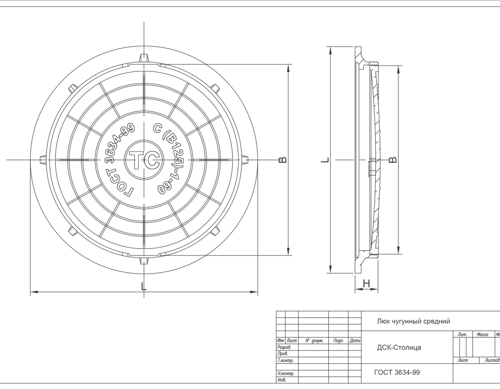 Люк тип С (В125)-1-60  Сеть ТС